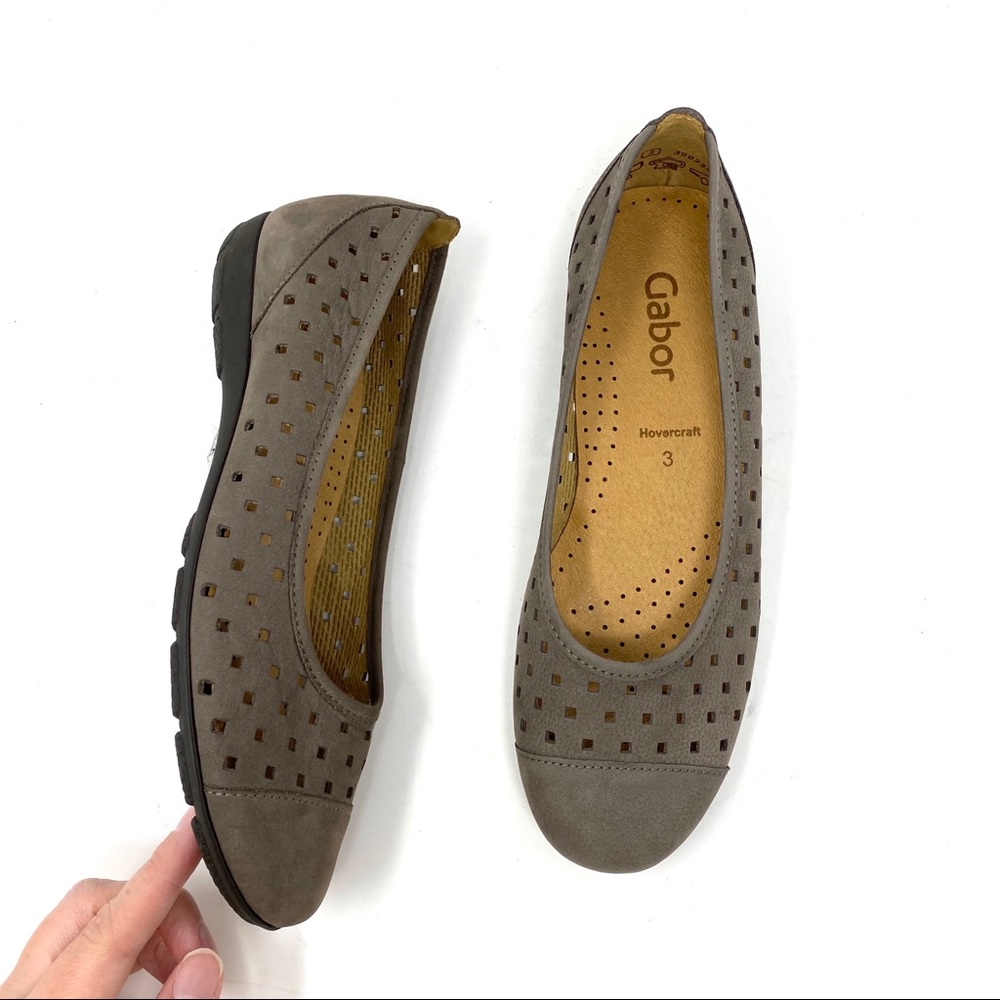 Gabor 64.169.13 Fumo Nubuck Laser Cut Flats - Picture 5 of 9